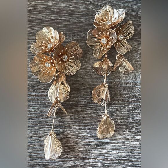 Flower earring drops A153 - Picture 2 of 5